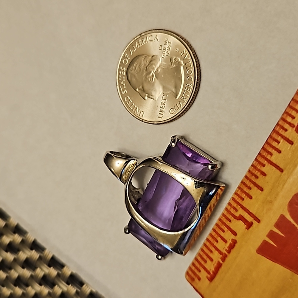 Rectangular Purple Pendant 💜 - Picture 3 of 4